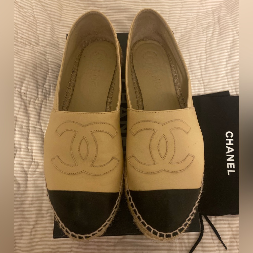 Authentic Chanel espadrilles shoes flats
